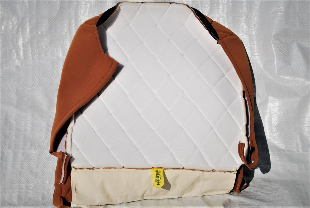 Original seat cover set for front R seat (2 round angles) in gold color cloth Charleston Citroën 2CV