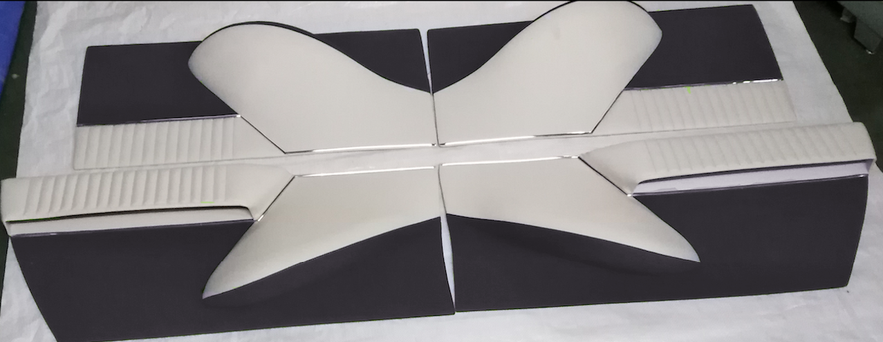 Set of 4 door cards in gray cloth (pallas) Citroën ID/DS (RAL 7015)