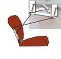 Side socket [2x] for insertion of wide head rest chromed metal Citroën ID/DS