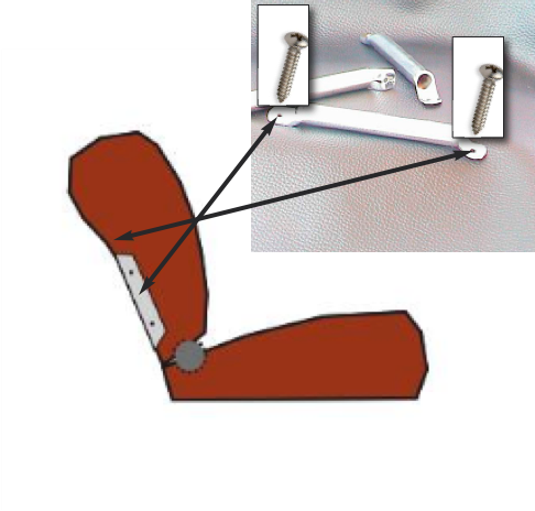 Side socket [2x] for insertion of wide head rest chromed metal Citroën ID/DS