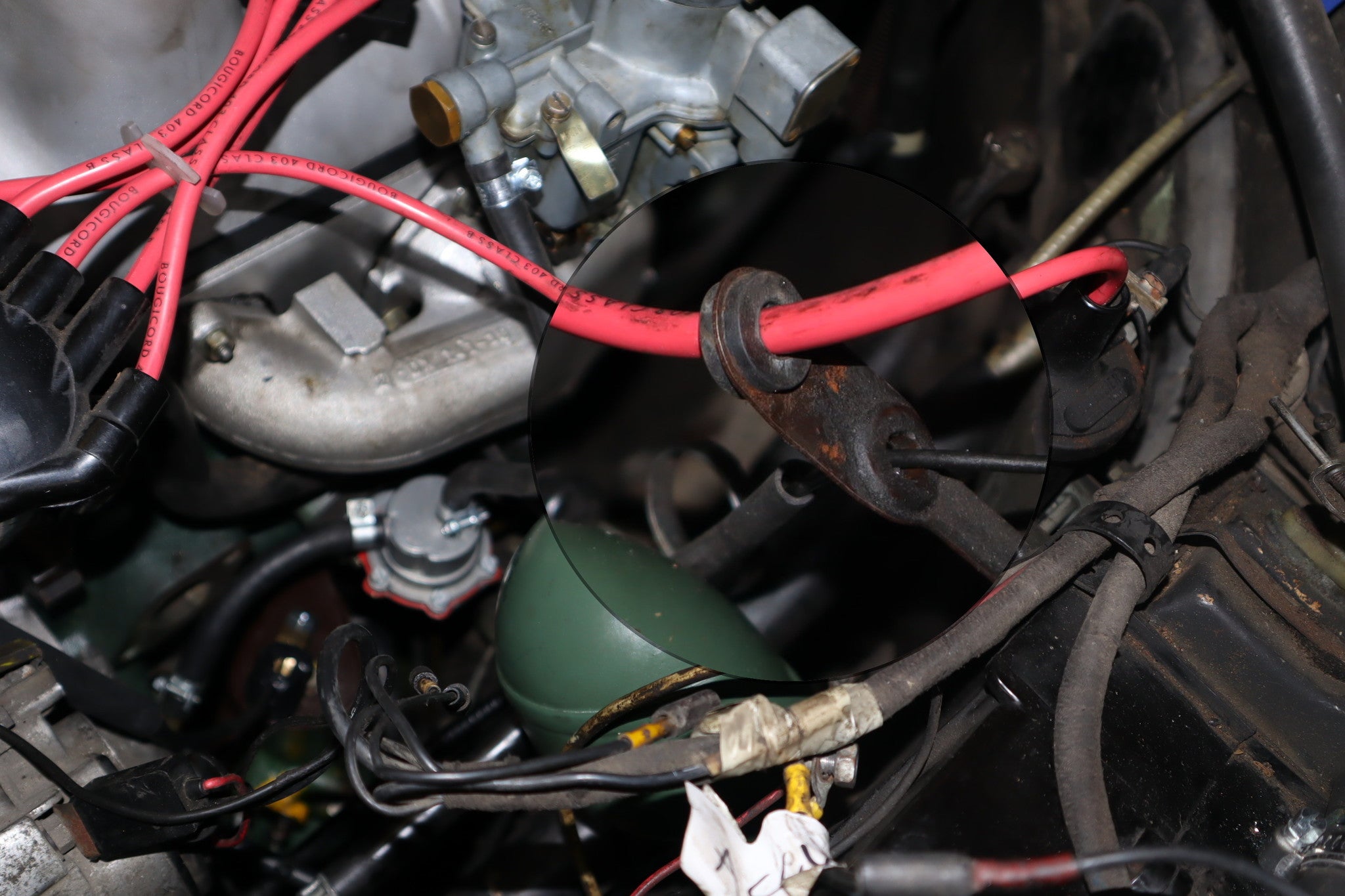 Rubber grommet for the tank of the Windscreen washer installation / rubber for spark plug cable to ignition coil, Citroën ID/DS./SM Citroën
