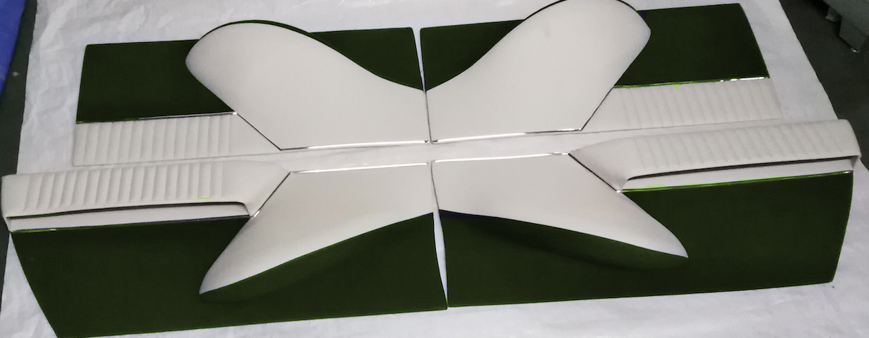 Set of 4 door cards in green cloth (pallas) Citroën ID/DS