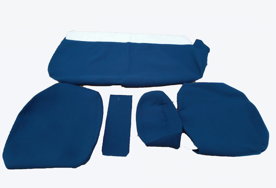 Rear bench cover old model narrow armrest blue cloth Citroën ID/DS