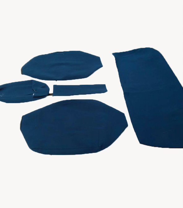Rear bench cover old model wide armrest blue cloth Citroën ID/DS
