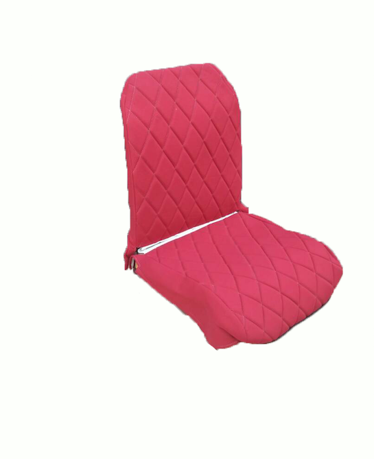 Original seat cover set for front R seat (2 round angles) in red cloth Charleston Citroën 2CV
