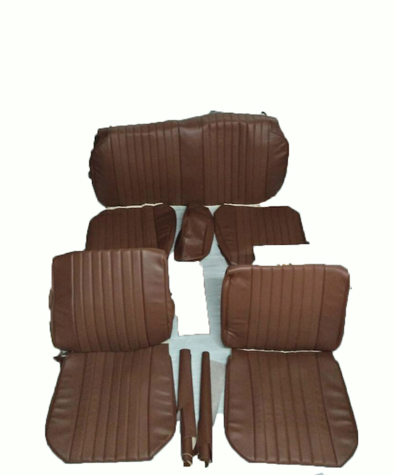 Seat cover set (2 front 1 rear) in brown leatherette Citroën ID/DS