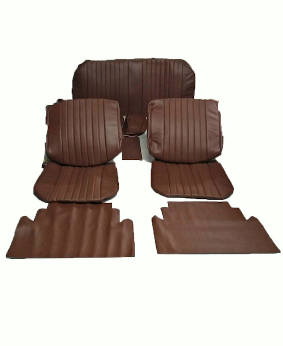 Seat cover set (2 front 1 rear) in brown leatherette Citroën ID/DS
