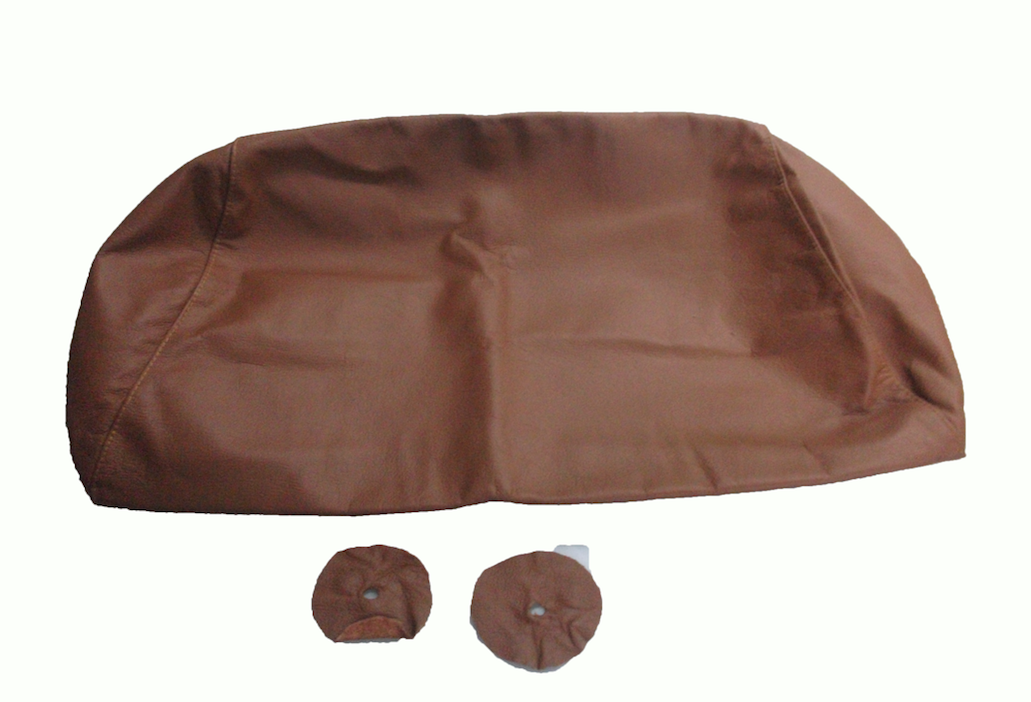 Head rest cover with light brown leather trimming for old types (bag shape) wide model 1 pieces Citroën ID/DS
