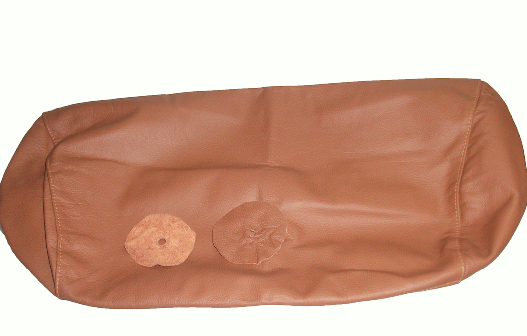 Head rest cover with light brown leather trimming for old types (bag shape) wide model 1 pieces Citroën ID/DS