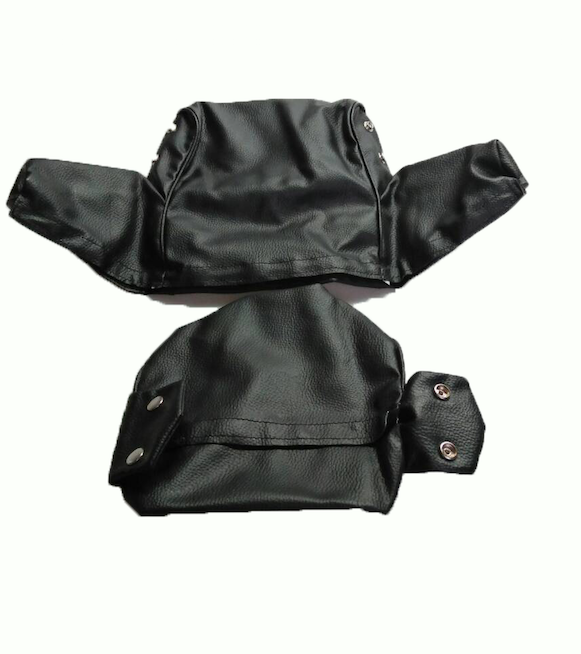 Head rest cover with black leatherette trimming wide model 2 pieces Citroën ID/DS