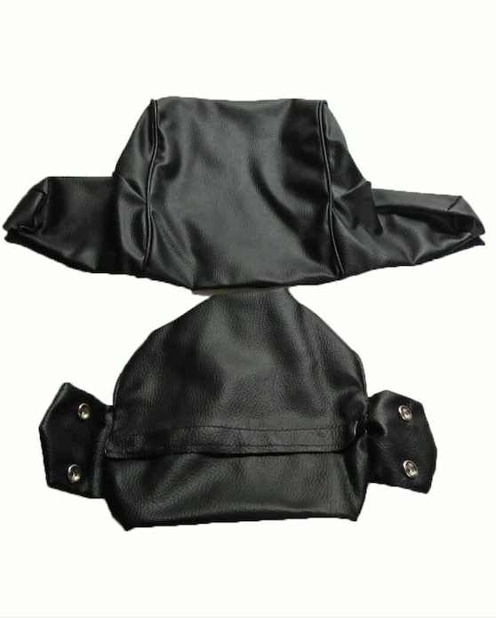 Head rest cover with black leatherette trimming wide model 2 pieces Citroën ID/DS