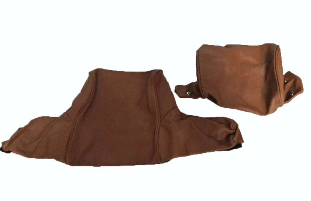 Head rest cover with light brown leather trimming wide model 2 pieces Citroën ID/DS