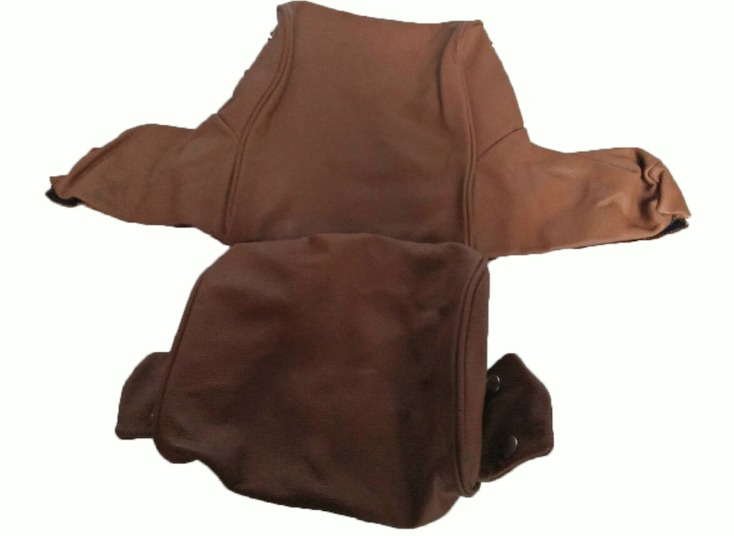 Head rest cover with light brown leather trimming wide model 2 pieces Citroën ID/DS