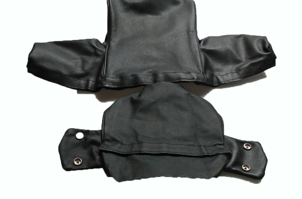 Head rest cover with black leather trimming wide model 2 pieces Citroën ID/DS
