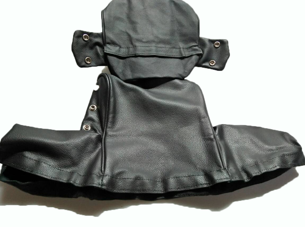 Head rest cover with black leather trimming wide model 2 pieces Citroën ID/DS