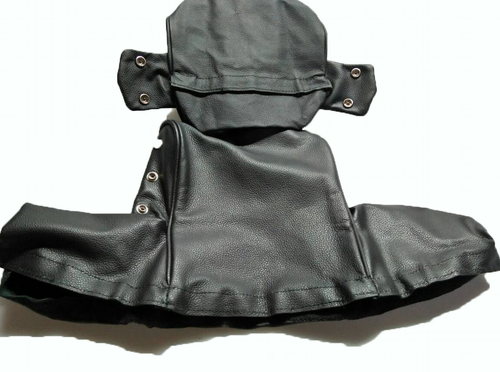 Head rest cover with black leather trimming wide model 2 pieces Citroën ID/DS