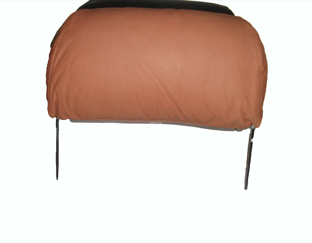 Head rest with light brown leather trimming for old types (bag shape) wide model 1 pieces Citroën ID/DS
