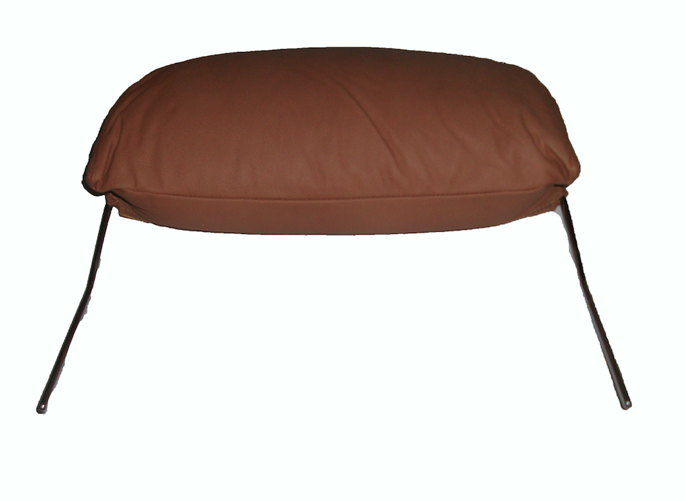 Head rest with light brown leather trimming for old types (bag shape) wide model 1 pieces Citroën ID/DS