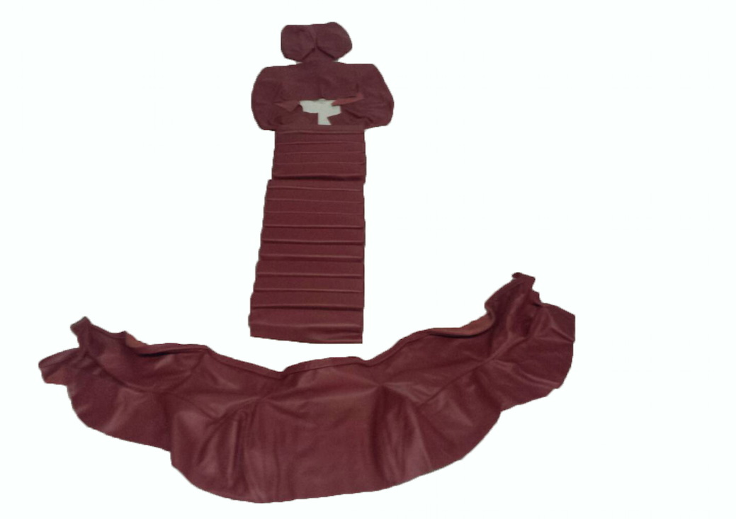 Original front seat cover red leather (seat back closing panel and head rest cover) Citroën SM