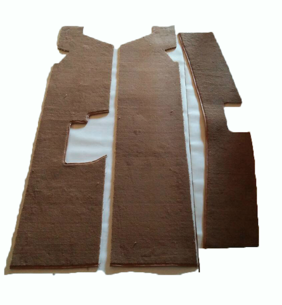 Complete set of carpet mat pieces brown Citroën SM