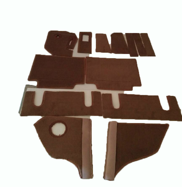Complete set of carpet mat pieces brown Citroën SM