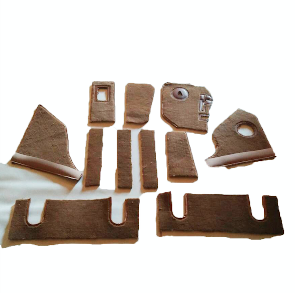 Complete set of carpet mat pieces brown Citroën SM