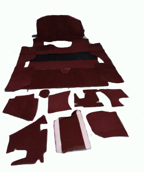 Full carpet set without foam red Citroën ID/DS