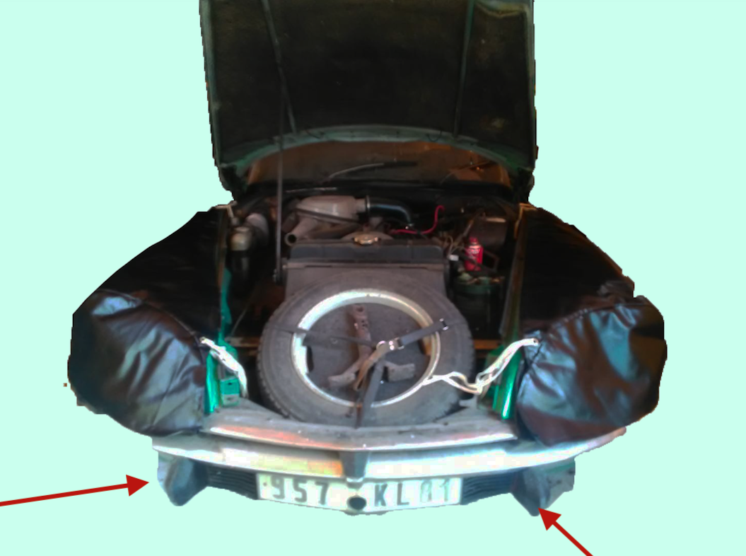 Stoßstangengummi (punktförmig) des vorderen Stoßfängers, rechte Seite, für 69er Citroën ID/DS
