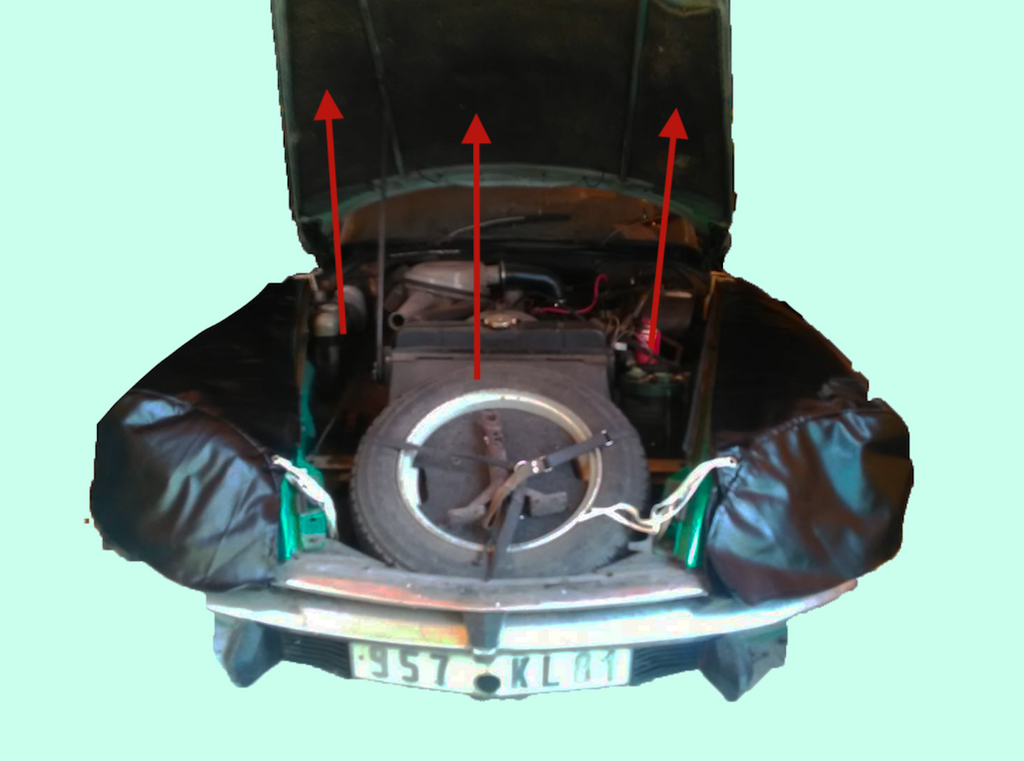 Trimming under bonnet with seem [3] from 68 Citroën ID/DS