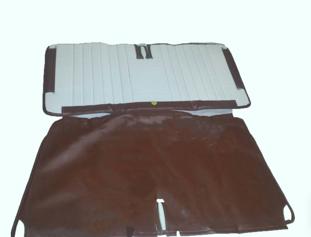 Original seat cover set in brown leatherette for foldable rear bench Dyane Citroën 2CV - Copy