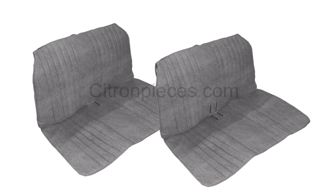 Sitzbezug-Set, vorne und hinten, Jeansstoff blau, offene Seiten, 2CV.